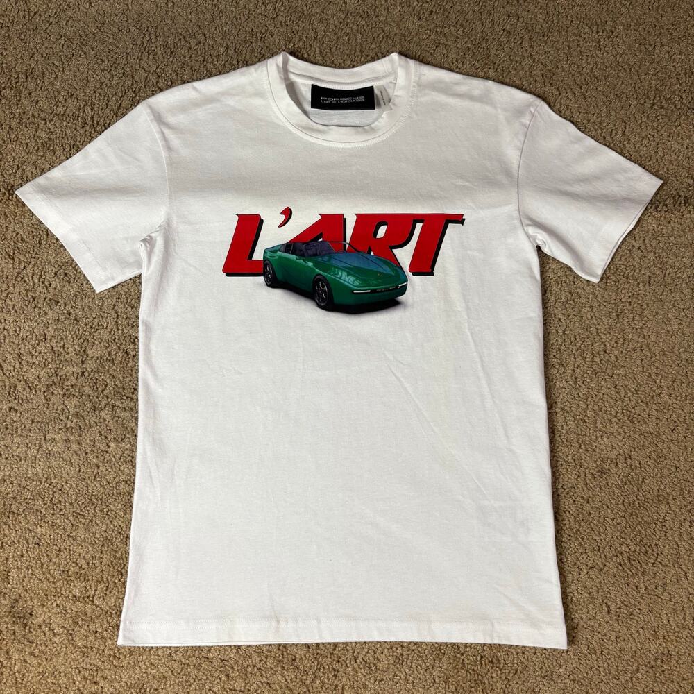968 L'ART‎ x Porsche Unisex White Shirt Sz XS Preowned